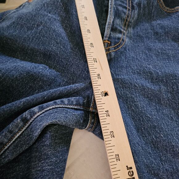 Levi's Premium Jeans Womens 29 Blue Wedgie Straight High Rise Button Fly Raw Hem - Picture 9 of 10